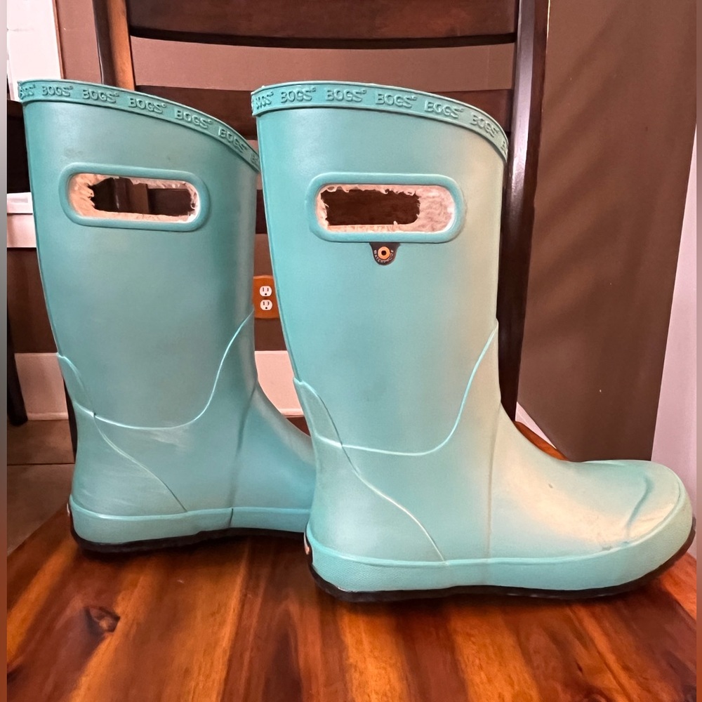 Bogs Big Girls Faux Fur Plush Insulated Rain Boots
